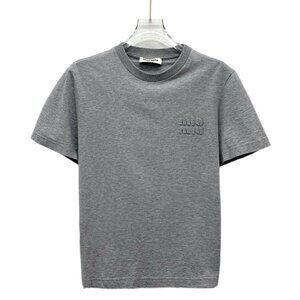 Miu Miu 2023 collection grey cotton T-shirt